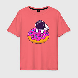 Мужская футболка оверсайз Космический пончик
