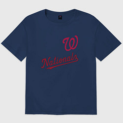 Футболка оверсайз мужская Washington Nationals - baseball team!, цвет: тёмно-синий