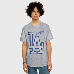 Футболка оверсайз мужская Los Angeles Dodgers - baseball team, цвет: меланж — фото 2