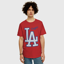 Футболка оверсайз мужская Los Angeles Dodgers - baseball team, цвет: красный — фото 2