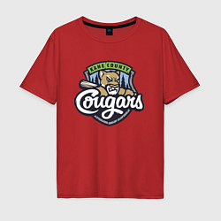 Футболка оверсайз мужская Kane County Cougars - baseball team, цвет: красный