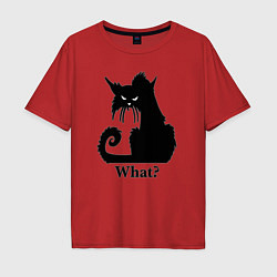 Футболка оверсайз мужская What? - Что?, цвет: красный
