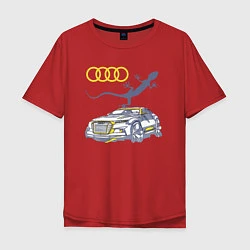Футболка оверсайз мужская Audi Quattro - зачётное точило!, цвет: красный