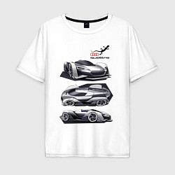 Футболка оверсайз мужская Audi motorsport concept sketch, цвет: белый