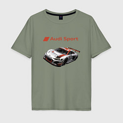 Мужская футболка оверсайз Ауди - автоспорт гоночная команда