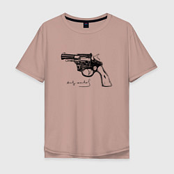 Мужская футболка оверсайз Andy Warhol revolver sketch