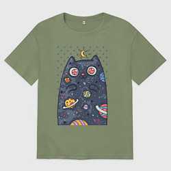 Футболка оверсайз мужская Лунный КотЭ, цвет: авокадо