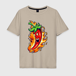Мужская футболка оверсайз Огненный перец