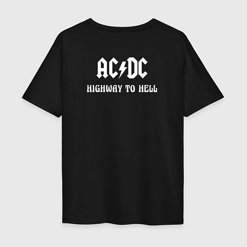 Мужская футболка оверсайз ACDC Highway to Hell / Черный – фото 2