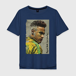 Футболка оверсайз мужская Neymar Junior - Brazil national team, цвет: тёмно-синий