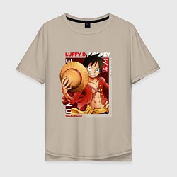 Мужская футболка оверсайз Ван-Пис One Piece, Луффи Мугивара