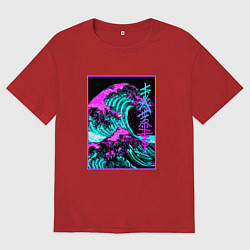 Мужская футболка оверсайз НЕОНОВАЯ ВОЛНА, ЯПОНИЯ, ФУДЗИЯМА JAPAN NEON