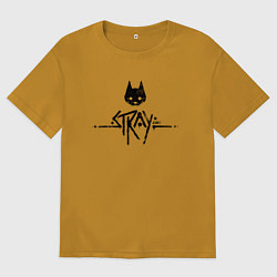 Мужская футболка оверсайз Stray: Black Logo