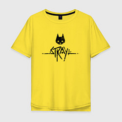 Мужская футболка оверсайз Stray: Black Logo