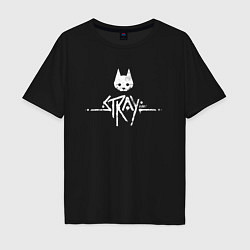 Мужская футболка оверсайз Stray: White Logo