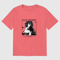 Футболка оверсайз мужская Старшая школа DxD, Риас Гремори, цвет: коралловый