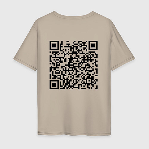 Мужская футболка оверсайз QR-код Скала Джонсон / Миндальный – фото 2