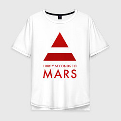 Футболка оверсайз мужская 30 Seconds to Mars - Рок, цвет: белый