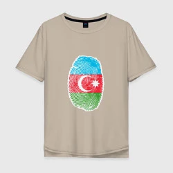 Футболка оверсайз мужская Азербайджан - Отпечаток, цвет: миндальный