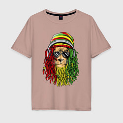 Мужская футболка оверсайз Rasta lioN