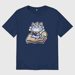 Футболка оверсайз мужская The Magical Cat Yuumi, цвет: тёмно-синий