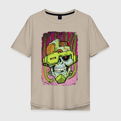 Мужская футболка оверсайз Cyber skull 2022