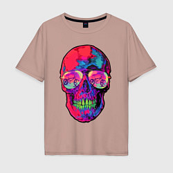 Мужская футболка оверсайз Skull & bicycle