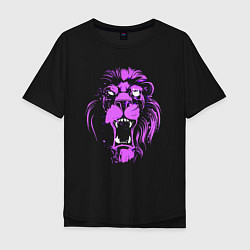 Мужская футболка оверсайз Neon vanguard lion