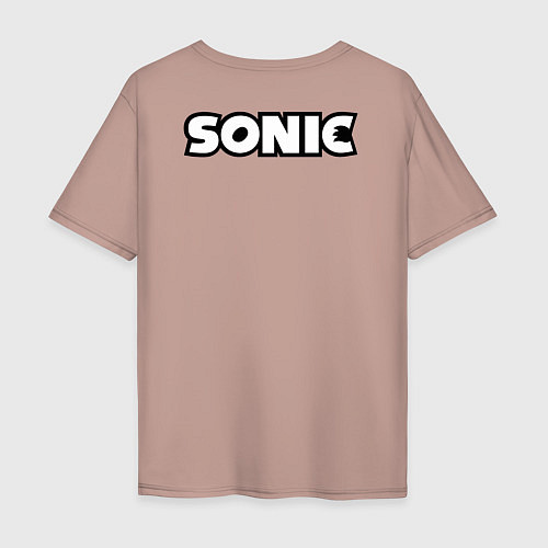 Мужская футболка оверсайз Blue Hedgehog / Пыльно-розовый – фото 2