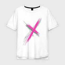 Мужская футболка оверсайз Коллекция Get inspired! Pink cross Абстракция P-cr