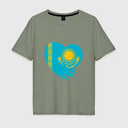 Мужская футболка оверсайз Сердце - Казахстан