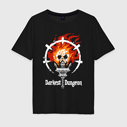 Мужская футболка оверсайз Darkest Dungeon skull logo