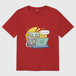 Мужская футболка оверсайз Я не робот Програмерский мем