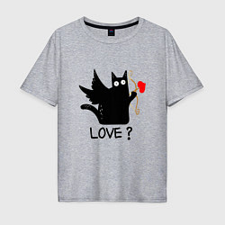 Мужская футболка оверсайз LOVE CAT WHAT cat