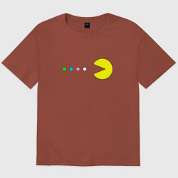 Футболка оверсайз мужская Pac - man Для пары, цвет: кирпичный
