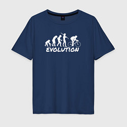 Мужская футболка оверсайз Эволюция велосипедиста