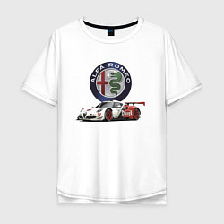 Футболка оверсайз мужская Alfa Romeo - motorsport, цвет: белый