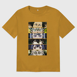 Футболка оверсайз мужская Чнерный Клевер Black Clover, персонажи, цвет: горчичный