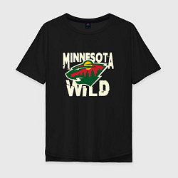 Футболка оверсайз мужская Миннесота Уайлд, Minnesota Wild, цвет: черный