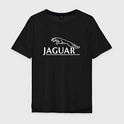 Мужская футболка оверсайз Jaguar, Ягуар Логотип