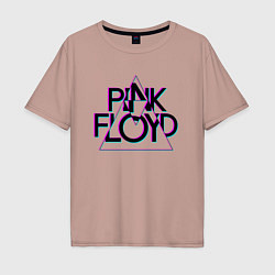 Мужская футболка оверсайз PINK FLOYD ПИНК ФЛОЙД ГЛИТЧ