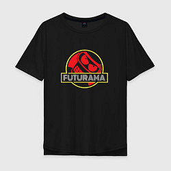 Футболка оверсайз мужская Футурама Бендер Логотип, Futurama, цвет: черный