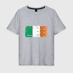 Футболка оверсайз мужская Флаг Ирландии, цвет: меланж
