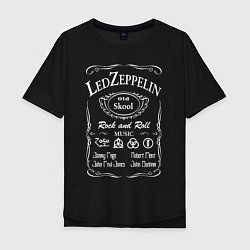 Футболка оверсайз мужская Led Zeppelin, Лед Зеппелин, цвет: черный