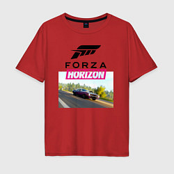 Футболка оверсайз мужская Forza Horizon 5 Plymouth Barracuda, цвет: красный