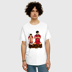 Футболка оверсайз мужская Кенма Козуме и Тэцуро Куроо , Волейбол, цвет: белый — фото 2