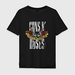 Футболка оверсайз мужская Guns N Roses Рок группа, цвет: черный