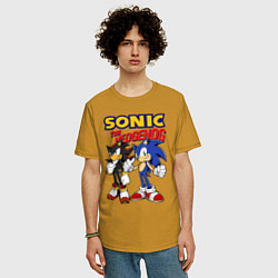 Футболка оверсайз мужская ЕЖ СОНИК SONIC THE HEDGEHOG, цвет: горчичный — фото 2