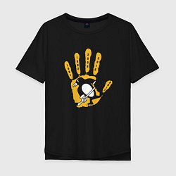 Мужская футболка оверсайз Pittsburgh Penguins Питтсбург Пингвинз Кубок Стэнл