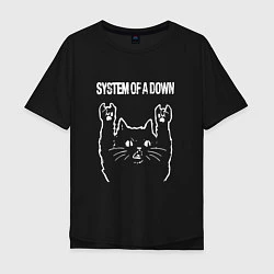 Мужская футболка оверсайз System of a Down Рок кот